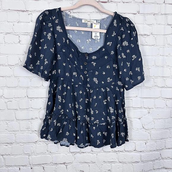 Rewind Floral Print Peplum Top Women's XS‎ Boho - Picture 1 of 5